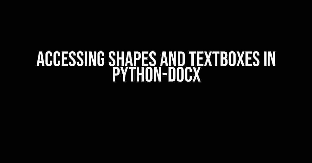 Accessing Shapes and Textboxes in Python-Docx